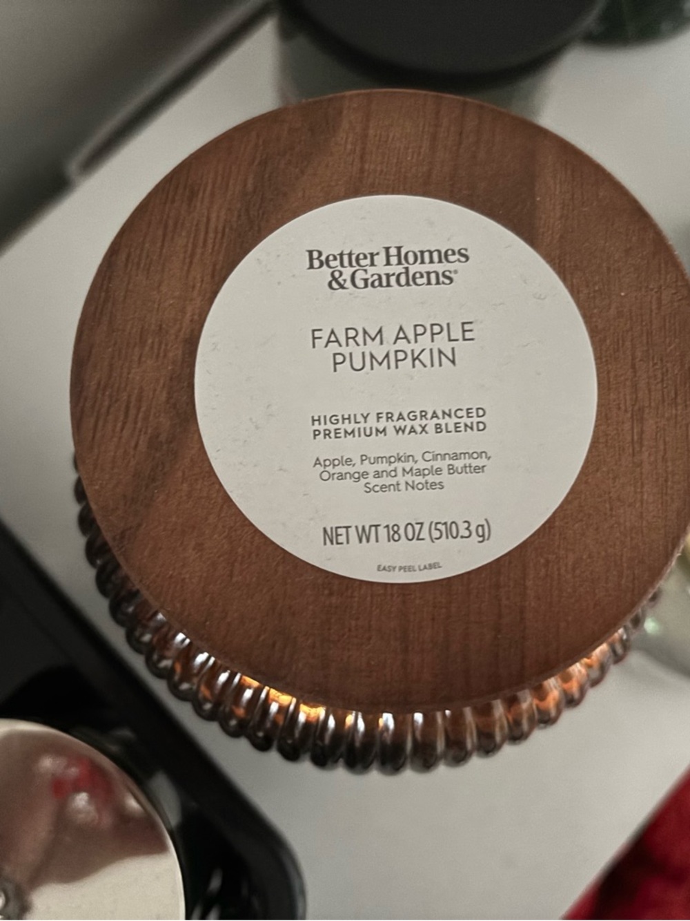 Better Homes & Gardens Farm Apple Pumpkin - Wood Lid